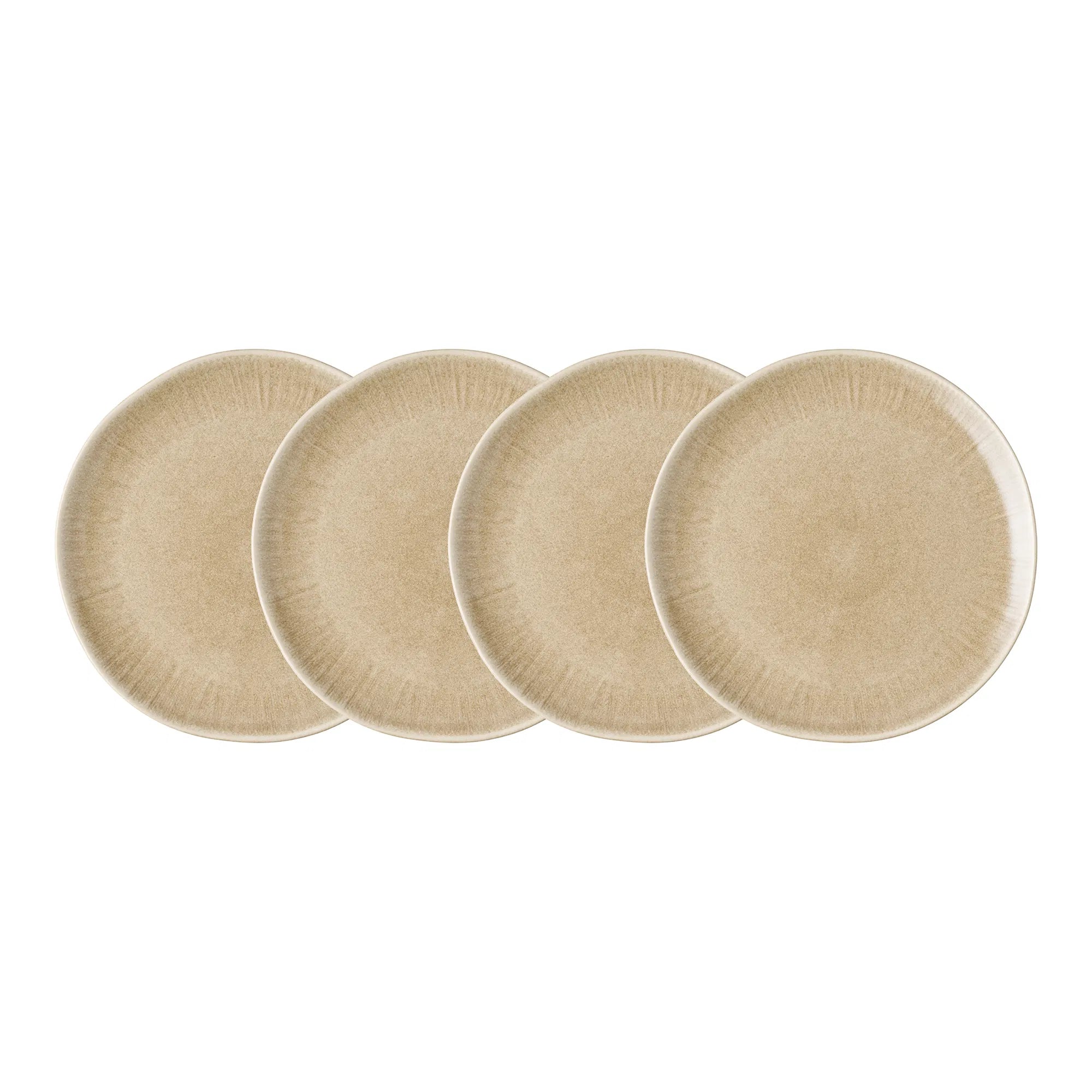 Teller Keldira – aus Steingut gefertigt in beige (4er Set)
