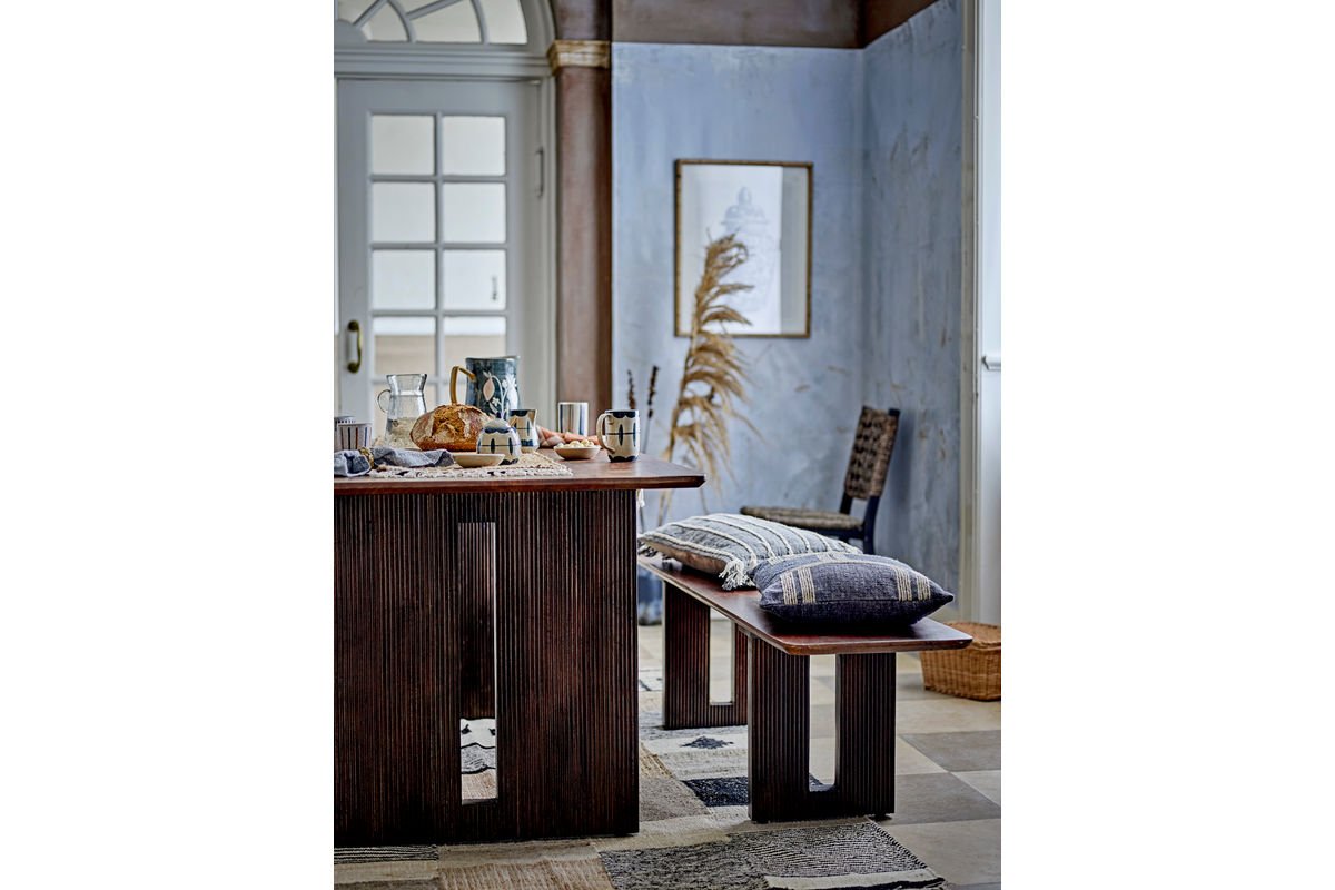 Milch- & Zuckerset Elis – Steingut mit handdekoriertem Muster in Blau