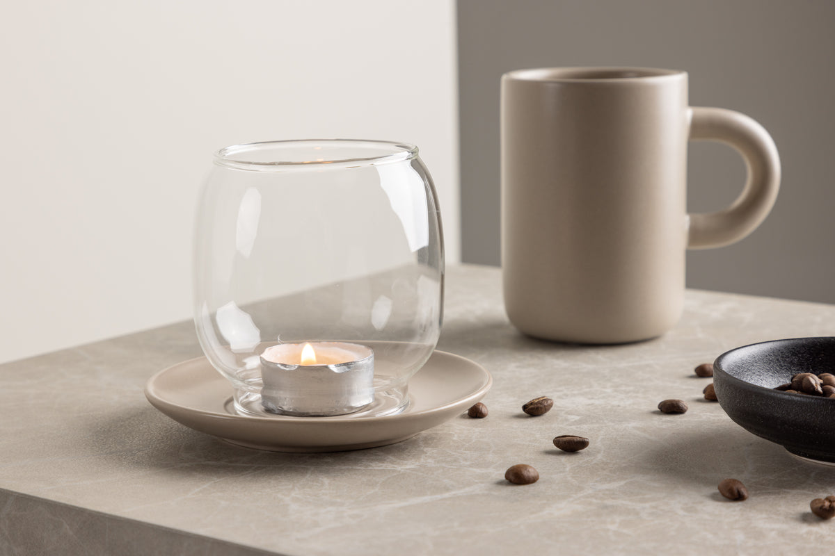 Laterne Nordlicht - Laterne aus Glas und Steinzeug