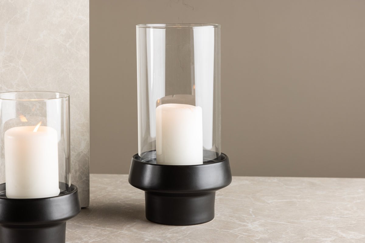 Laterne Flame - Laterne aus Glas und Steinzeug in verschiedenen Farben