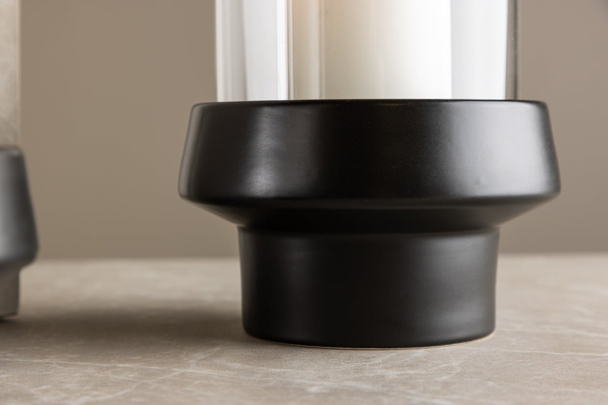 Laterne Flame - Laterne aus Glas und Steinzeug in verschiedenen Farben