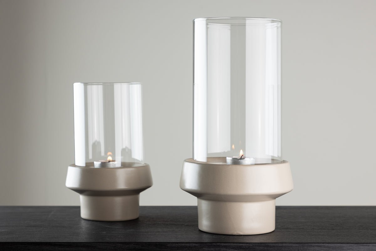 Laterne Flame - Laterne aus Glas und Steinzeug in verschiedenen Farben