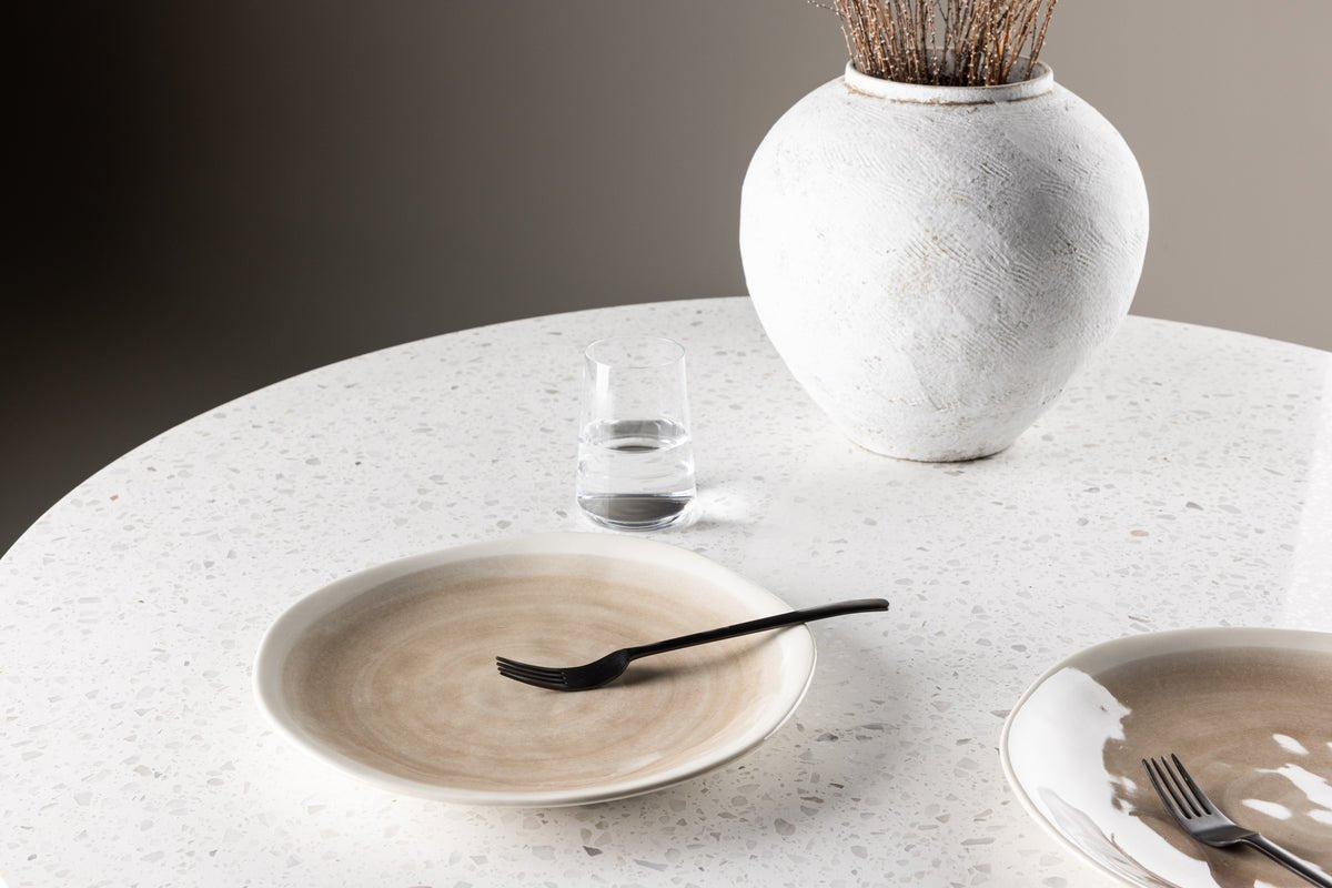 Teller Mira - 2er-Set aus Steingut in Beige