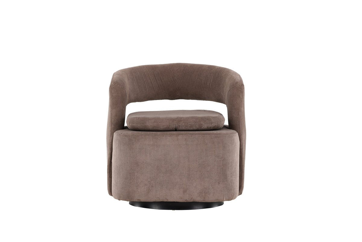 Sessel Velina - mit braunem Polyester- Manchester Stoff