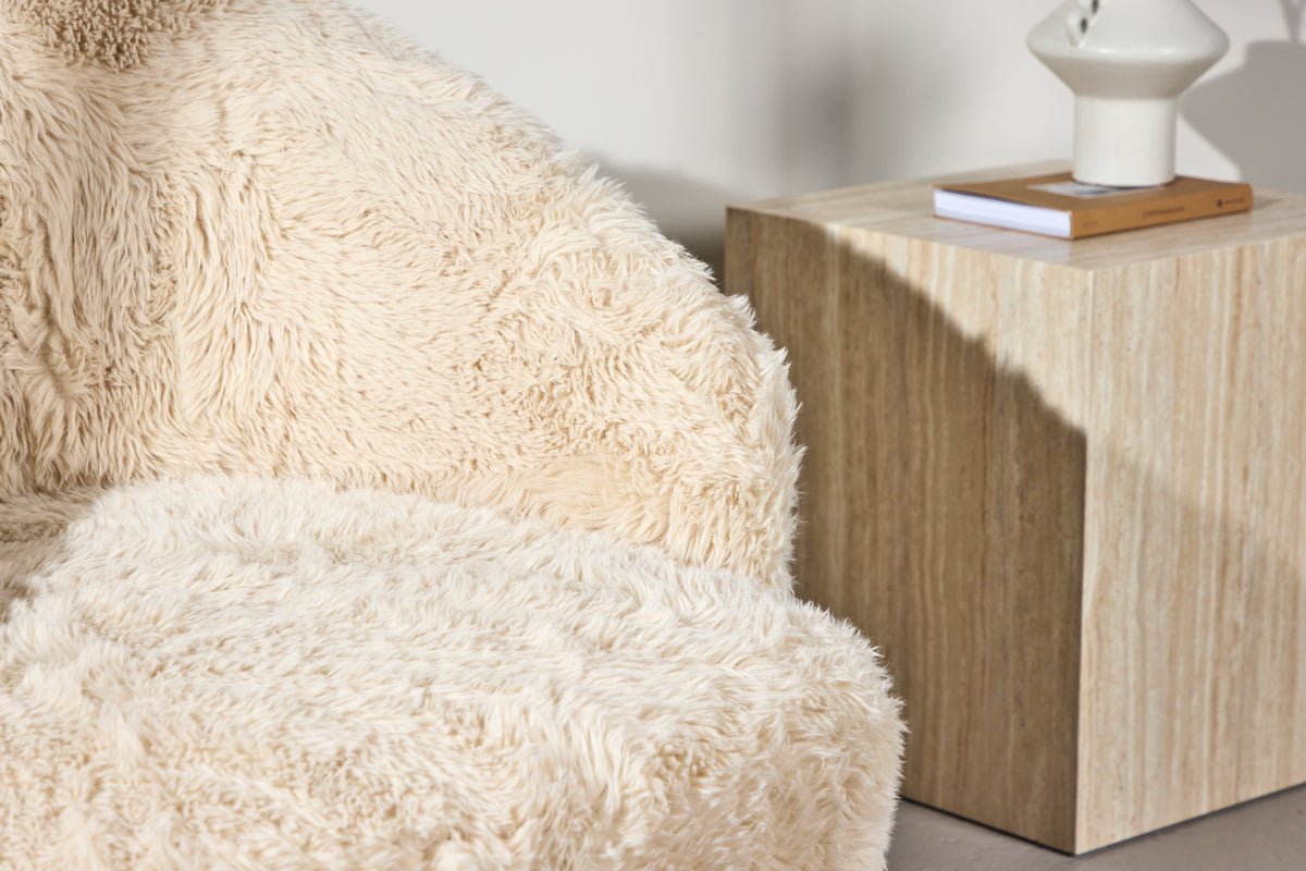 Sessel Astrid - Mit beigem Polyesterbezug