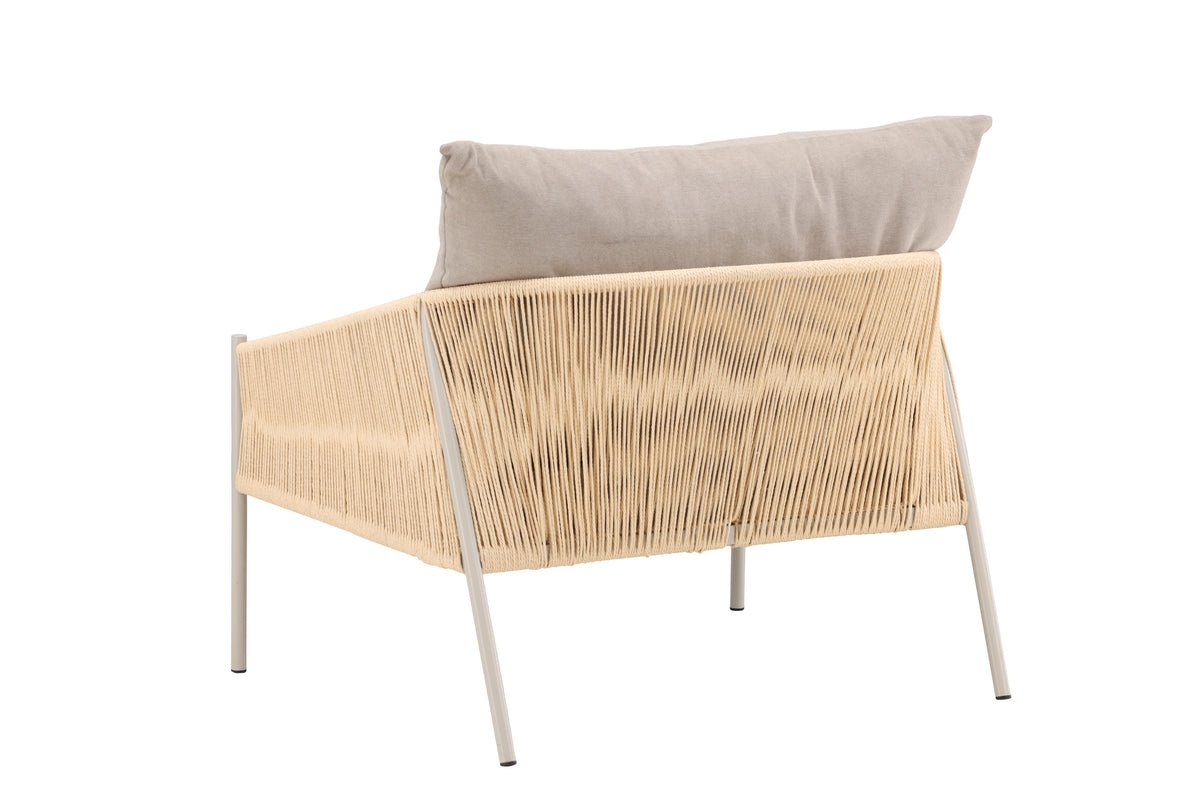Sessel Jupiter - in Beige mit Leinenstruktur