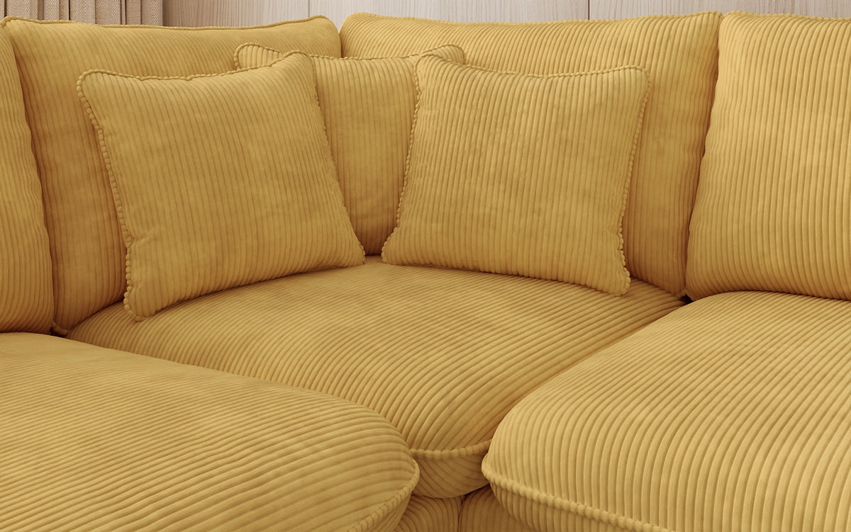 Designer Ecksofa Laguna mit Metallfüße in Cord