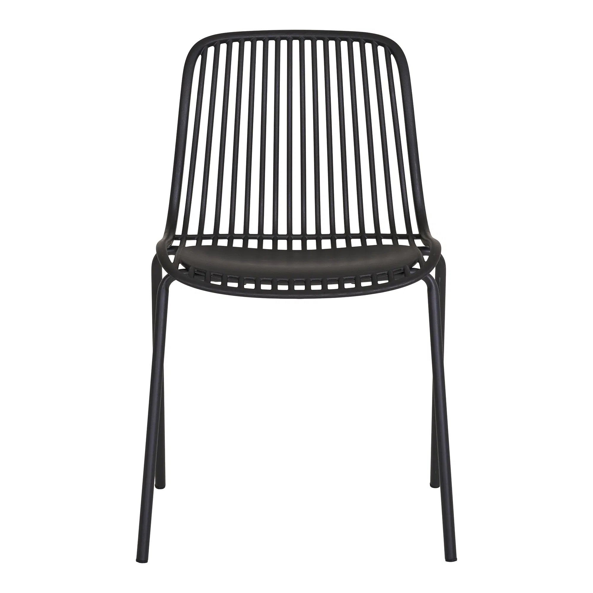 4er Set - Gartenstuhl Ventura Schwarz - Stapelbarer Outdoor-Stuhl