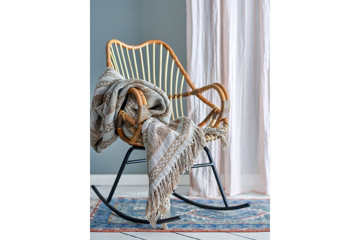 Überwurfdecke Malia- Braun, aus recycelter Baumwolle