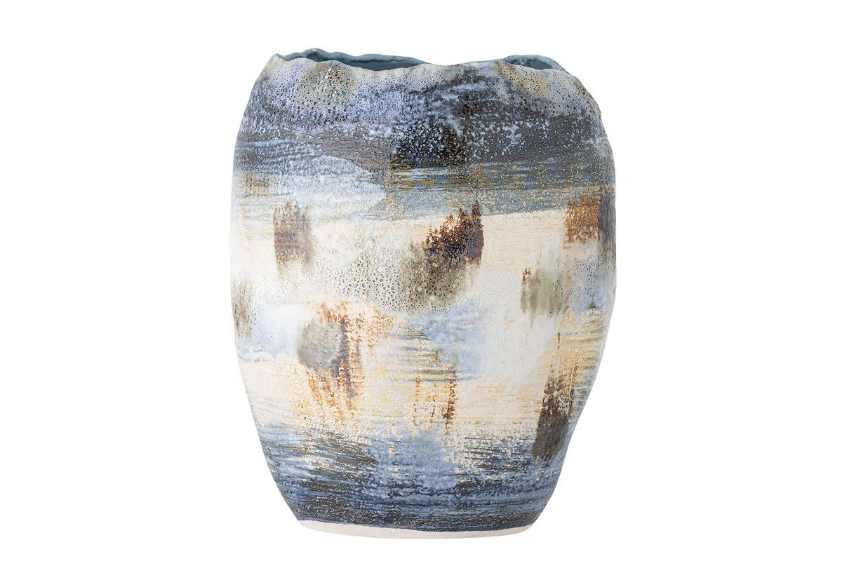 Vase „Blue Nonna“ – aus Steingut