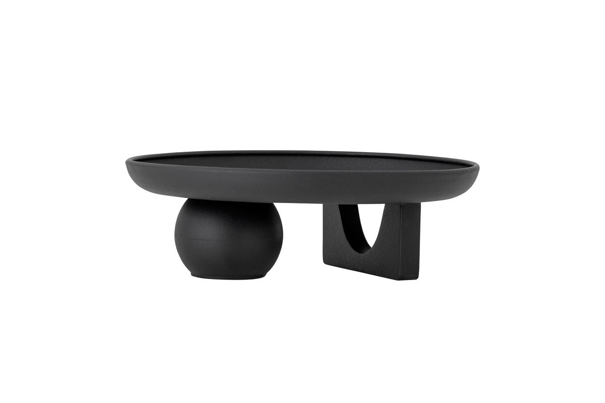 Tablett Obsidia – Skulpturales Designobjekt in Schwarz