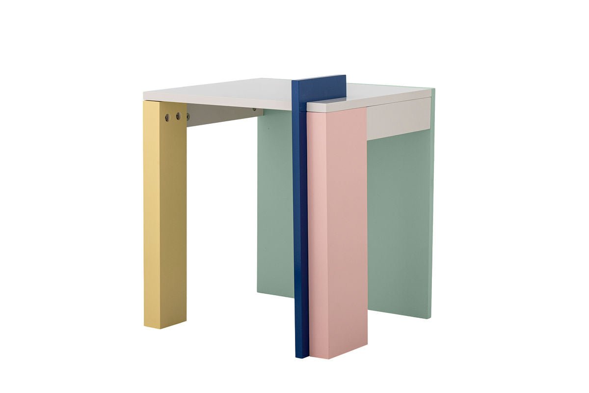 Beistelltisch Rudi – Zartes Farbspiel in Rosé, Gelb und Grün