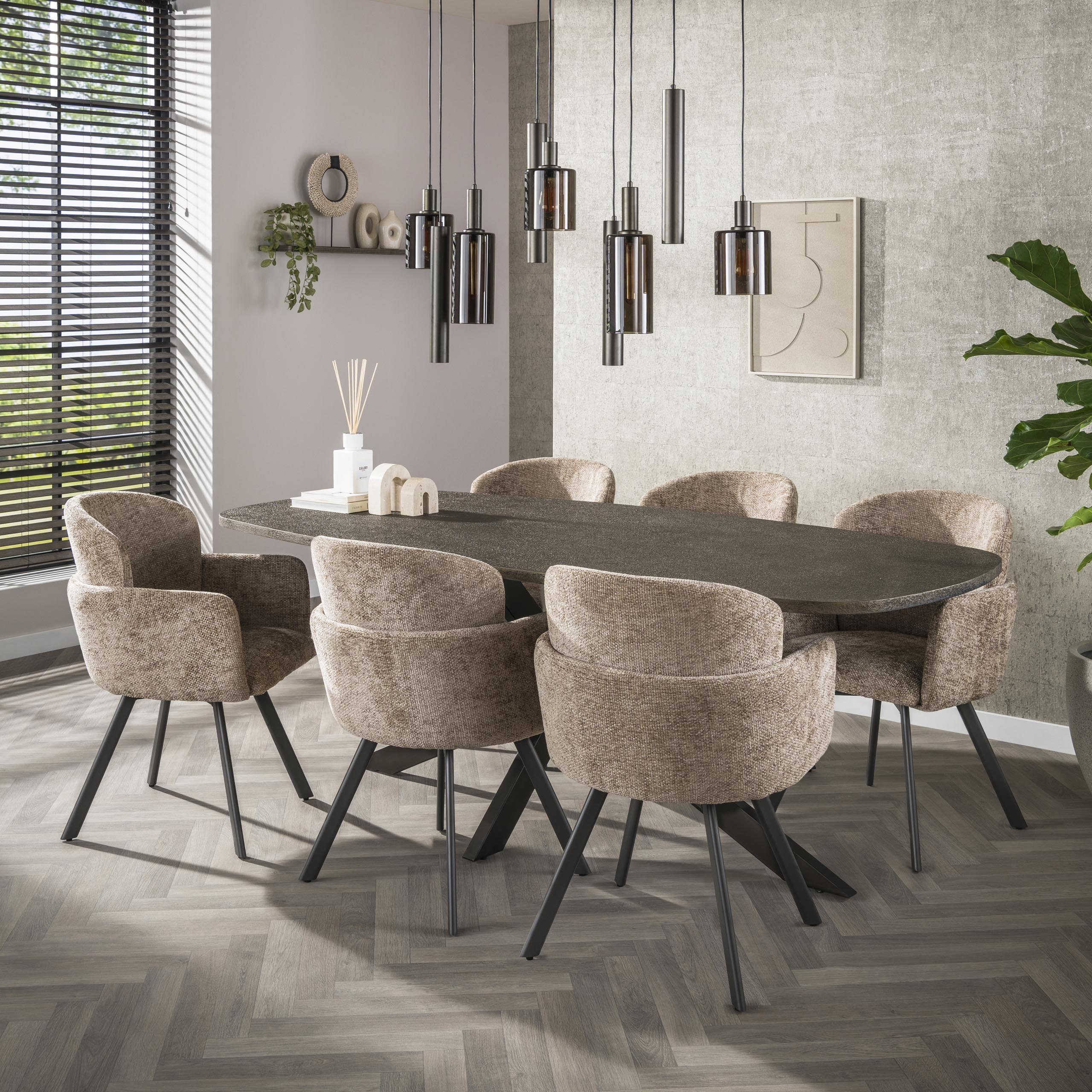 Pendelleuchte Ayu – Cluster-Design in Braun (9-flammig)