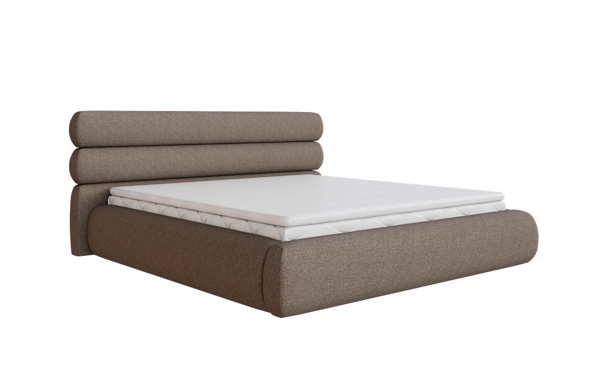 Designer Polsterbett Joline in Strukturstoff mit Stauraum