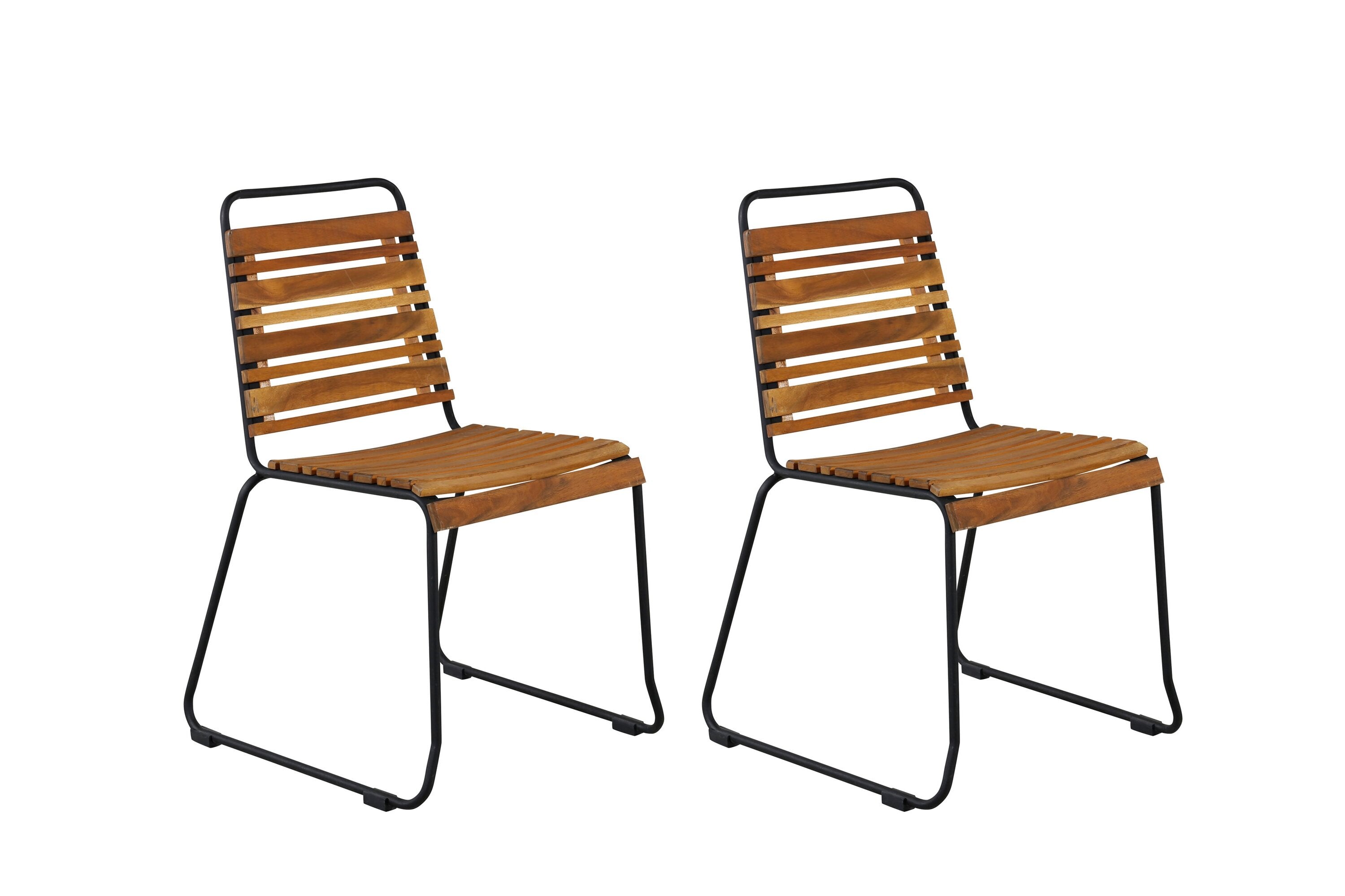 2er Set - Gartenstuhl Bali aus Akazie/Metall