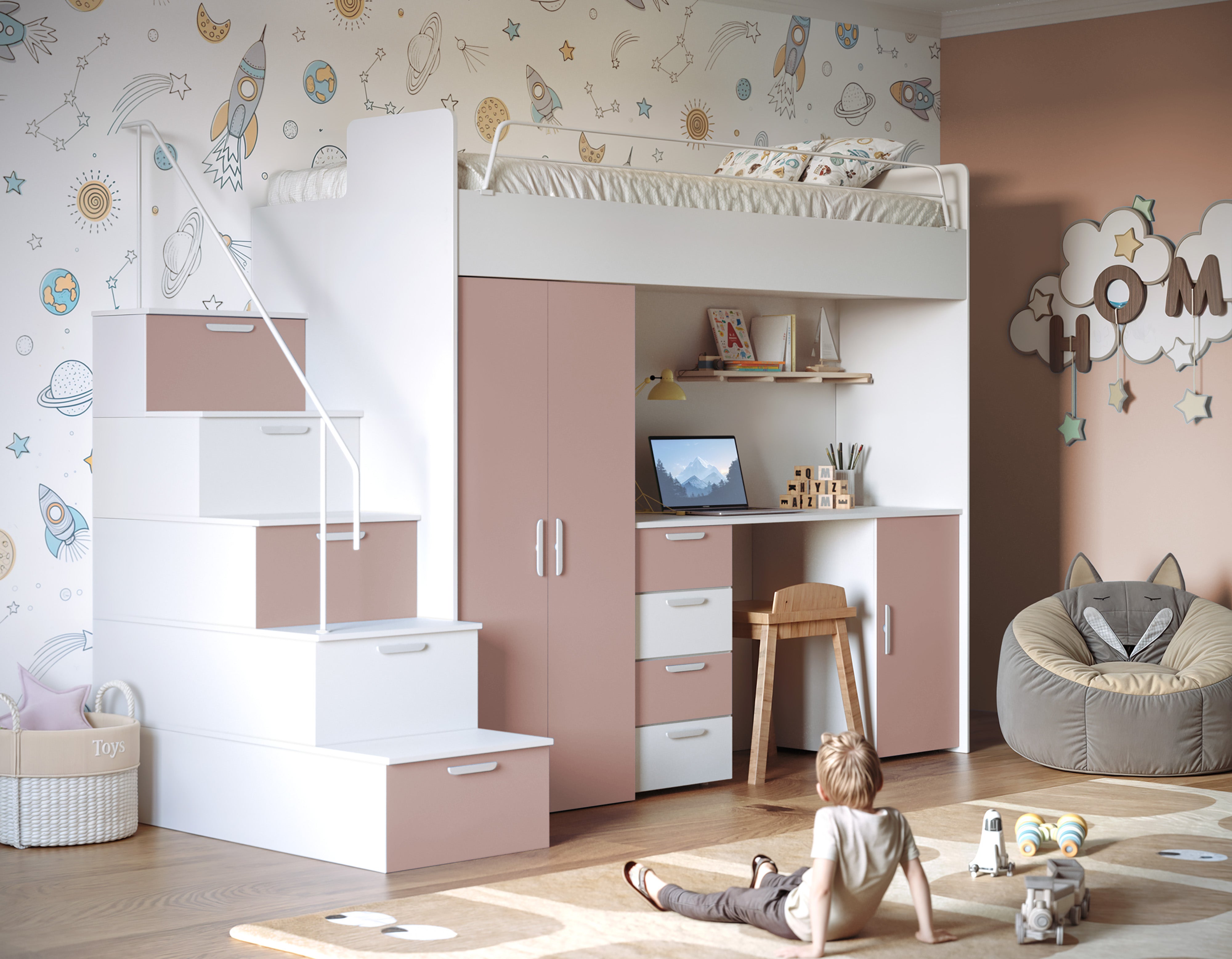 Kinderhochbett Dream Matte Oberfläche