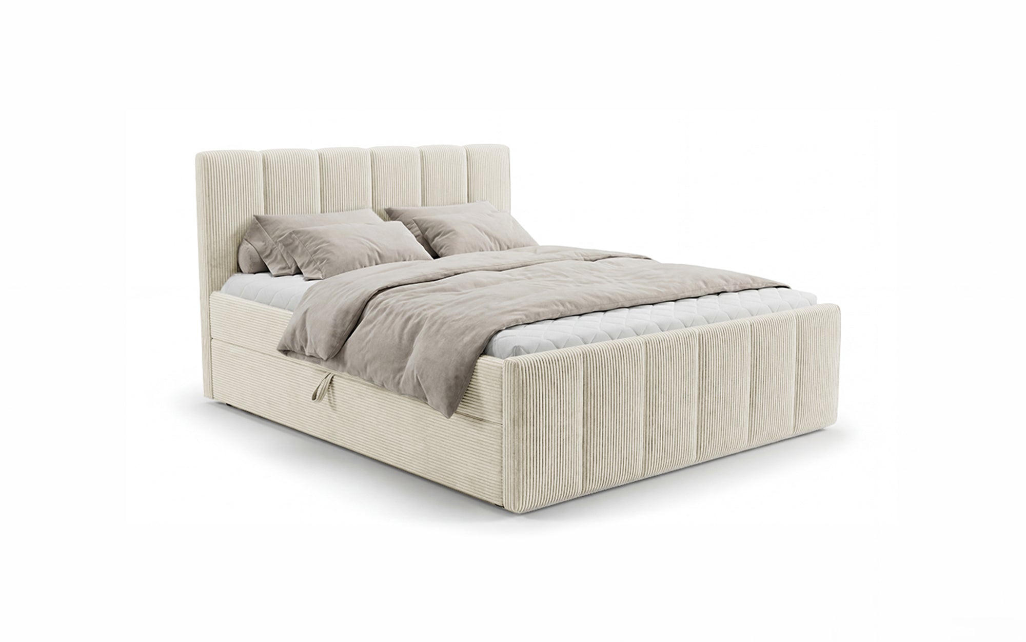 Boxspringbett Siena mit hochklappbarem Stauraum in Cord