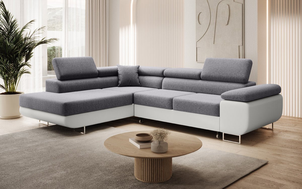 Designer Sofa Aston with Sleeping and Folding Function - Fabric/Artificial Leather
