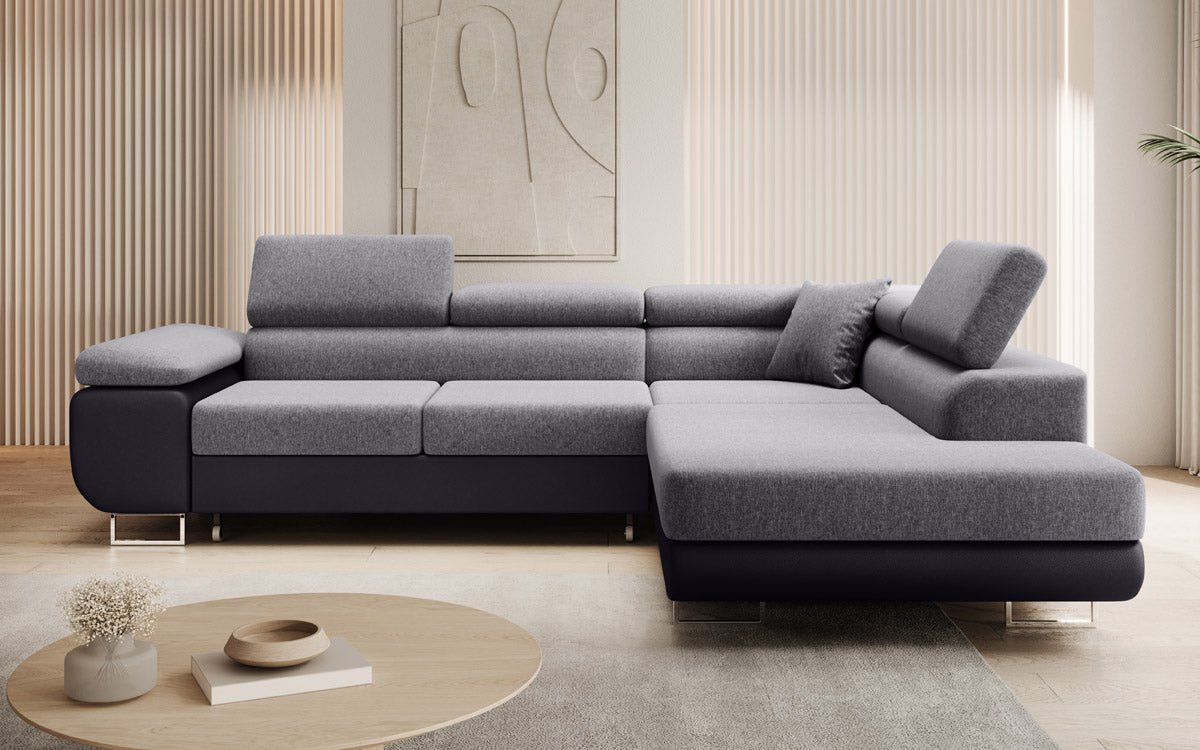 Designer Sofa Aston with Sleeping and Folding Function - Fabric/Artificial Leather