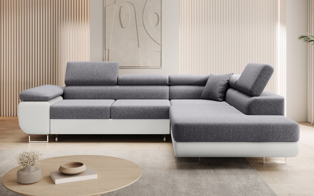 Designer Sofa Aston with Sleeping and Folding Function - Fabric/Artificial Leather
