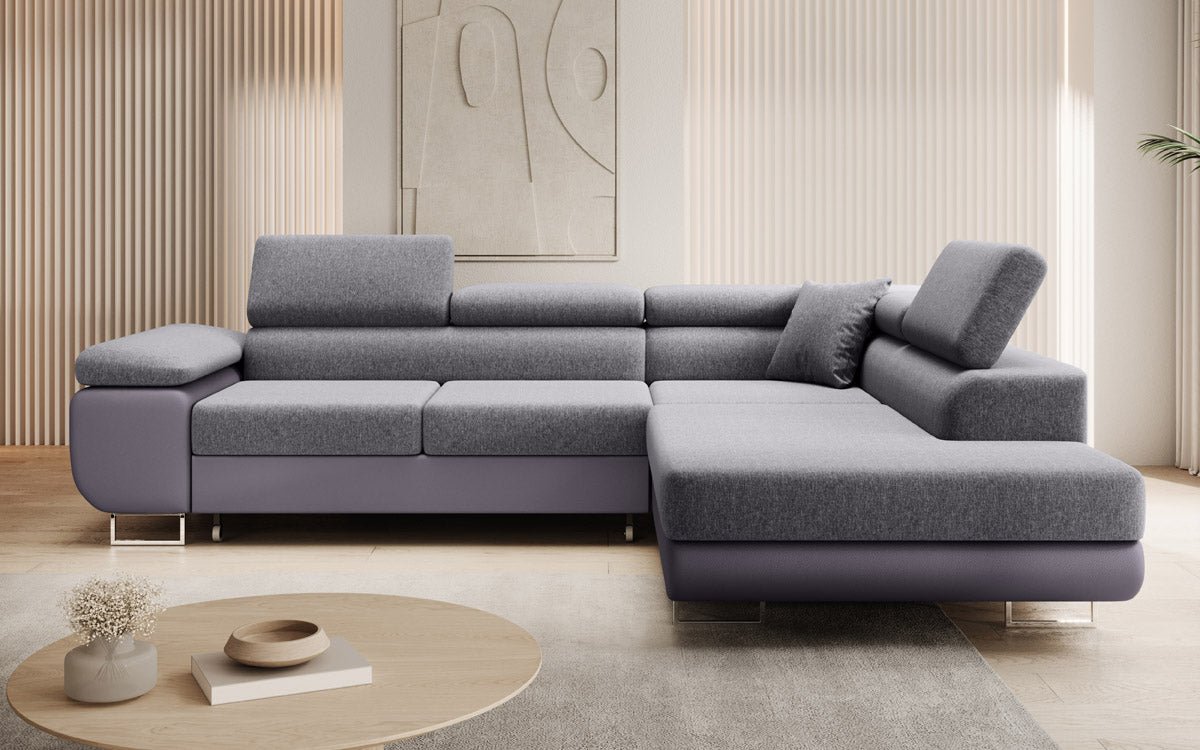 Designer Sofa Aston with Sleeping and Folding Function - Fabric/Artificial Leather