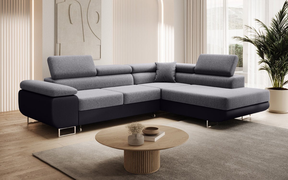 Designer Sofa Aston with Sleeping and Folding Function - Fabric/Artificial Leather