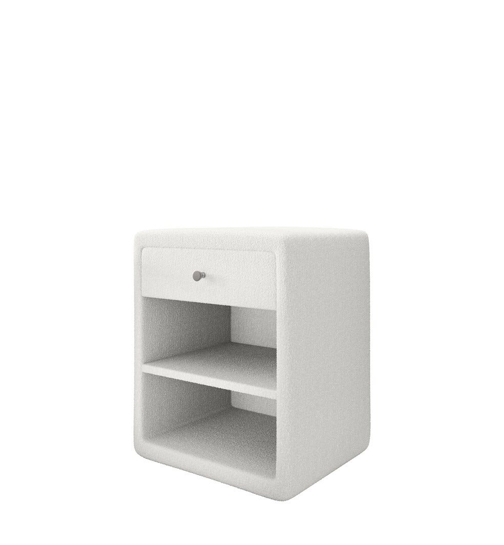 Designer Nightstand Amy in Bouclé