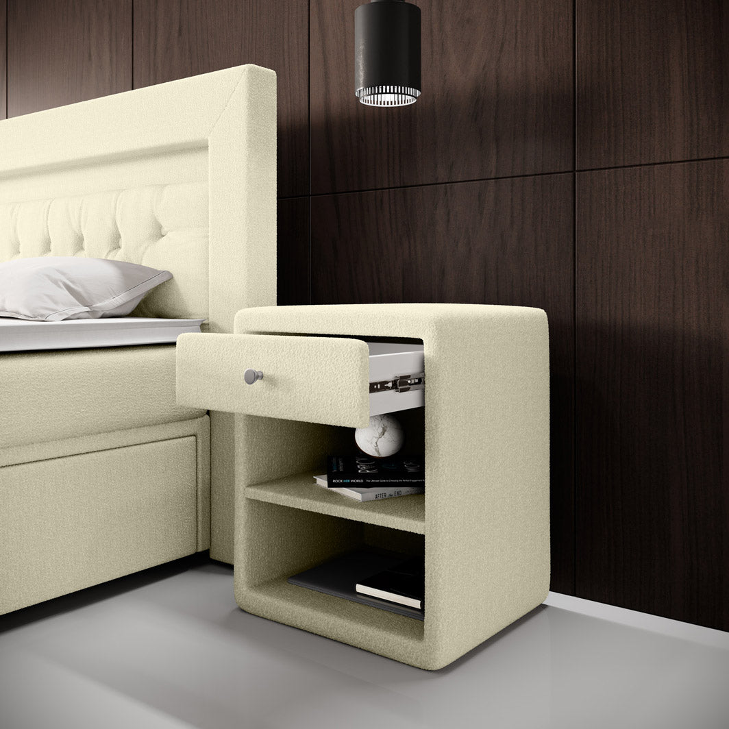 Designer Nightstand Amy in Bouclé