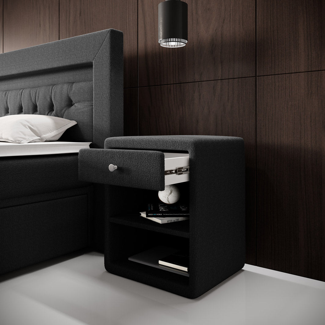 Designer Nightstand Amy in Bouclé
