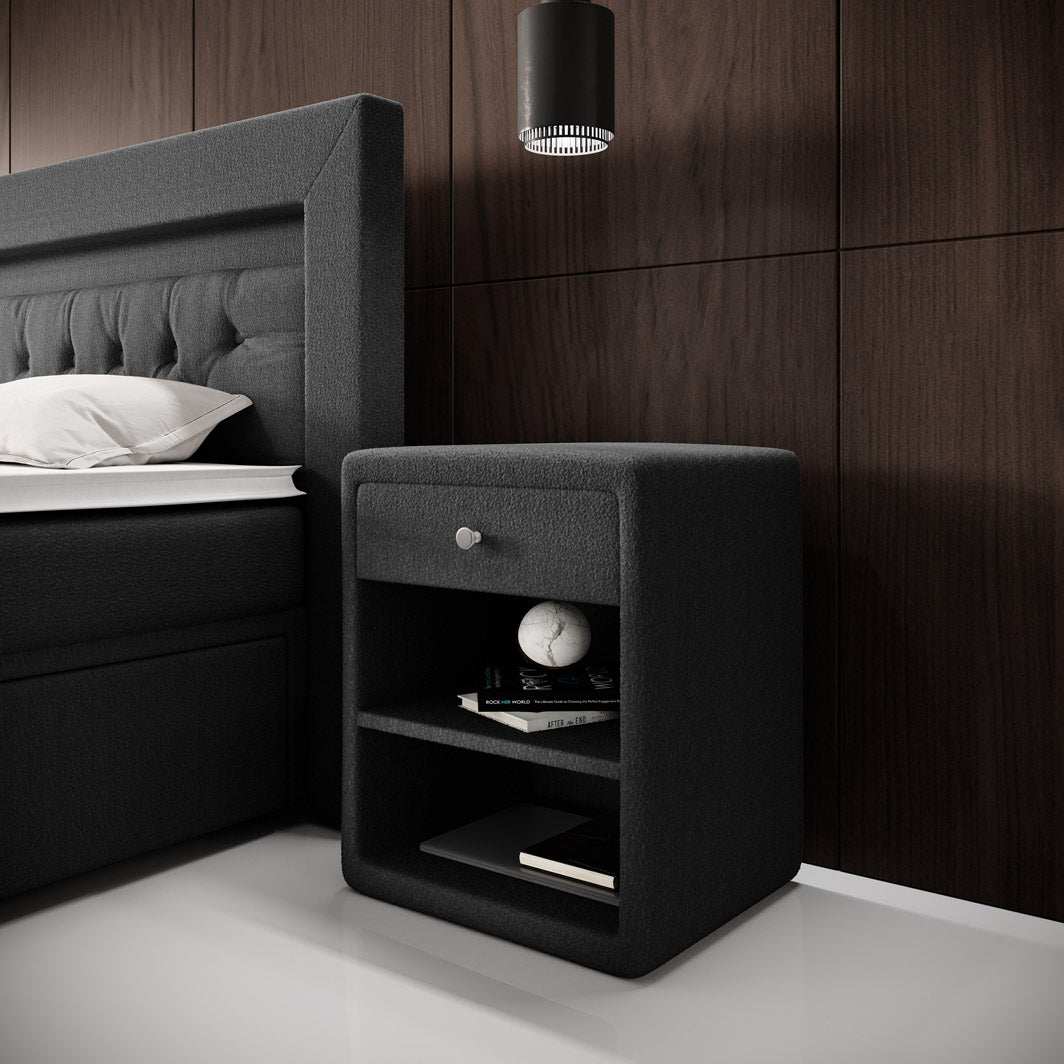 Designer Nightstand Amy in Bouclé