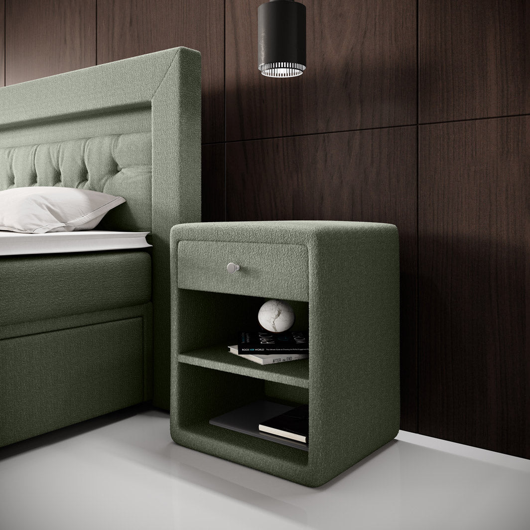 Designer Nightstand Amy in Bouclé