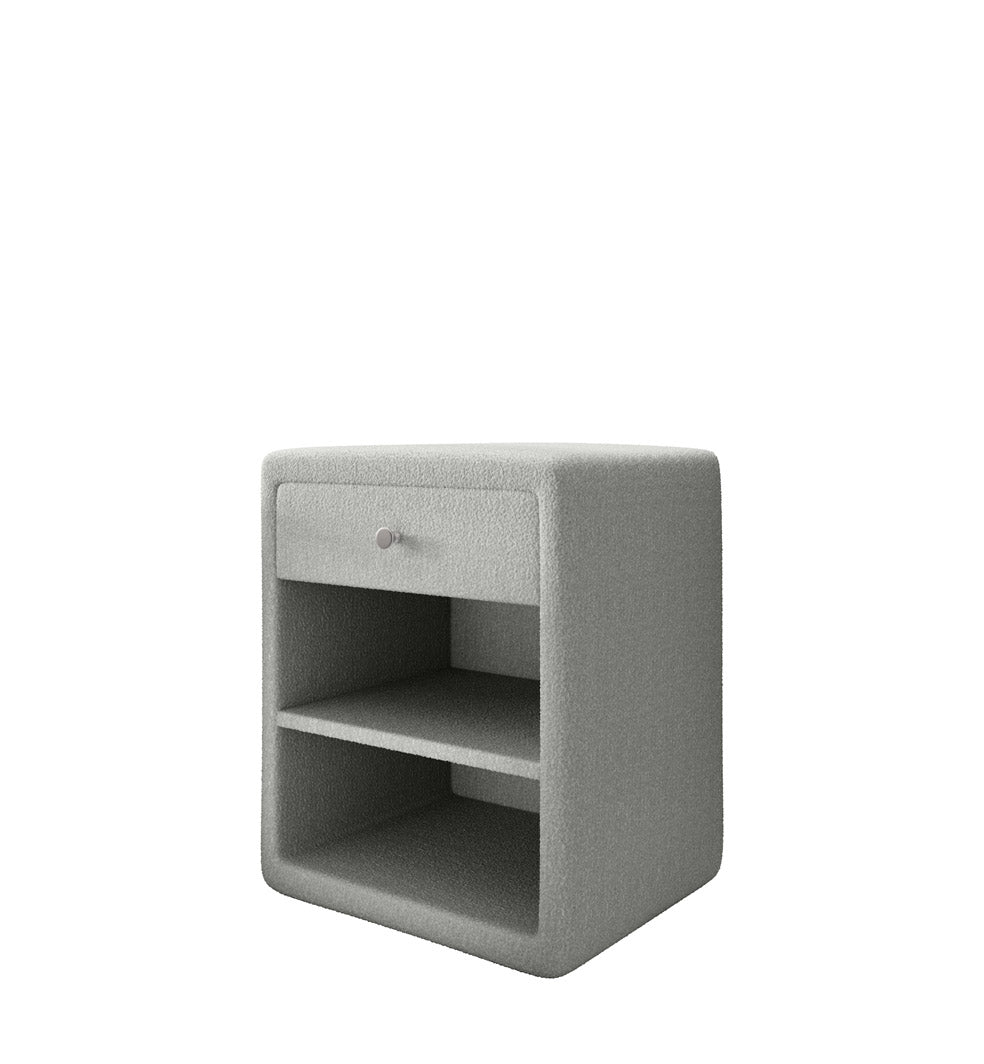 Designer Nightstand Amy in Bouclé