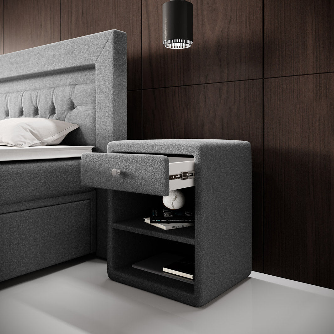 Designer Nightstand Amy in Bouclé