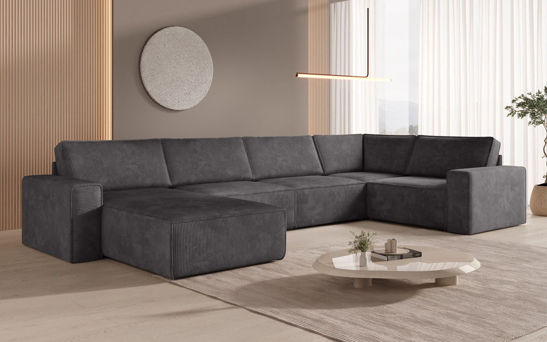 Modulare Sofalandschaft U Yuma aus Cord