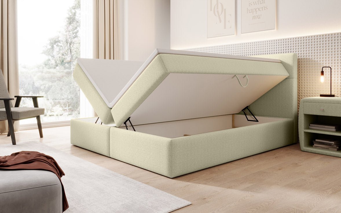 Boxspringbett Eleonora Bouclé mit Stauraum