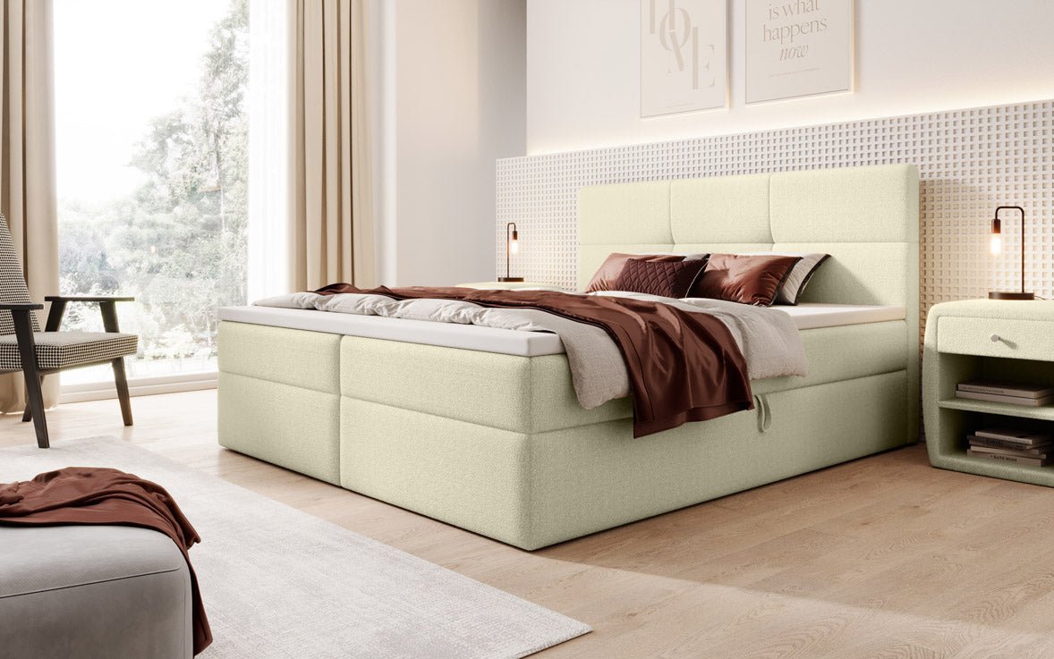 Boxspringbett Eleonora Bouclé mit Stauraum