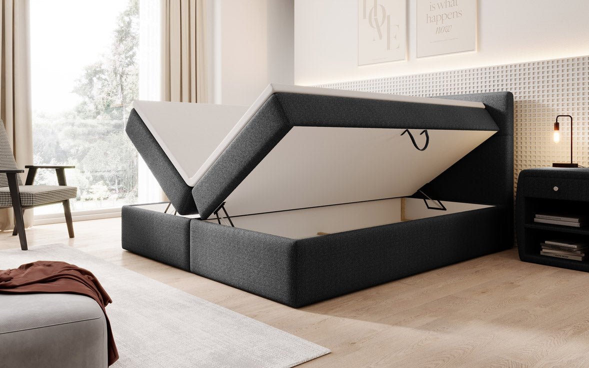 Boxspringbett Eleonora Bouclé mit Stauraum