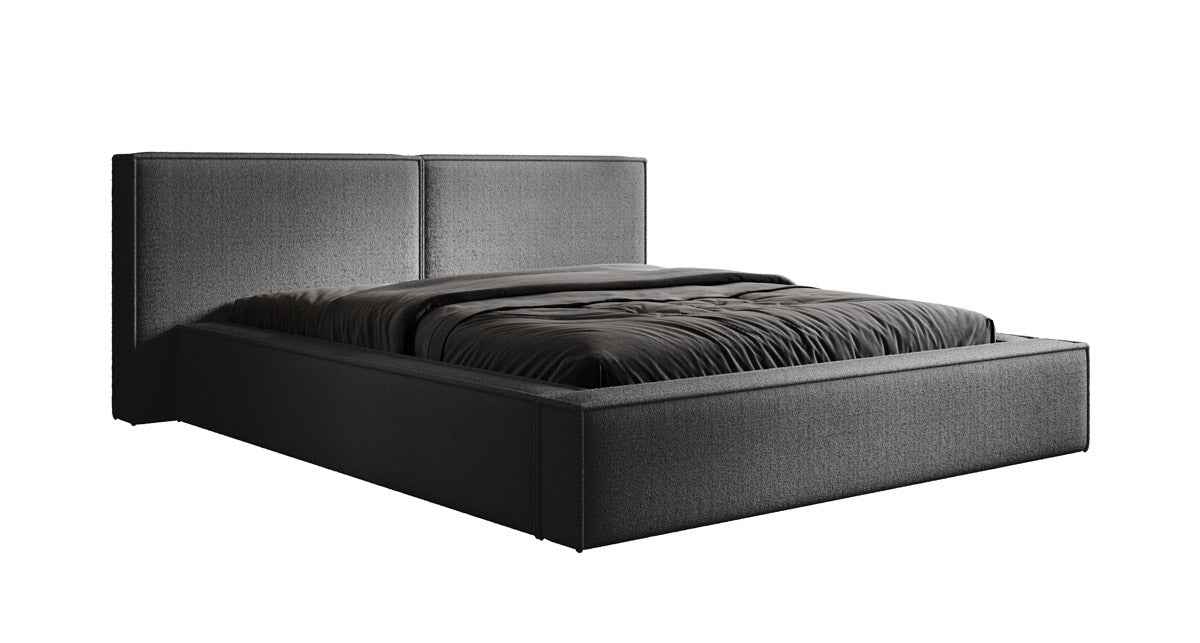 Designer Upholstered Bed Ophelia in Bouclé with Storage
