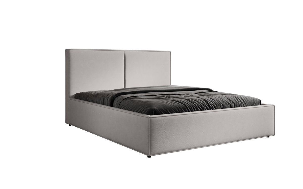 Designer upholstered bed Elara in fabric with storage