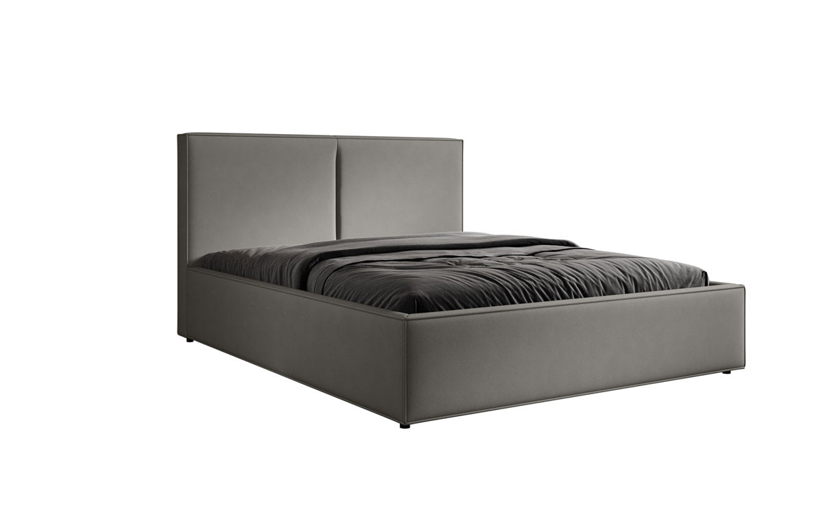 Designer upholstered bed Elara in fabric with storage
