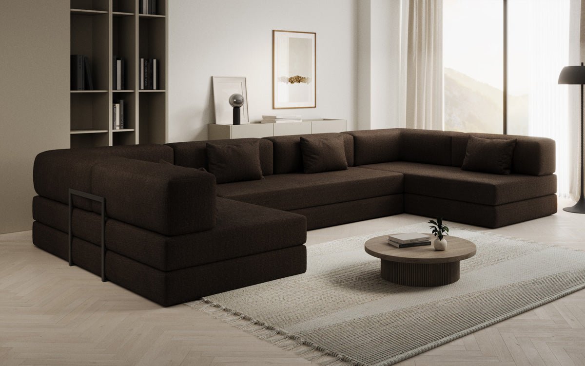 Designer Sofa Lazy U in Bouclé