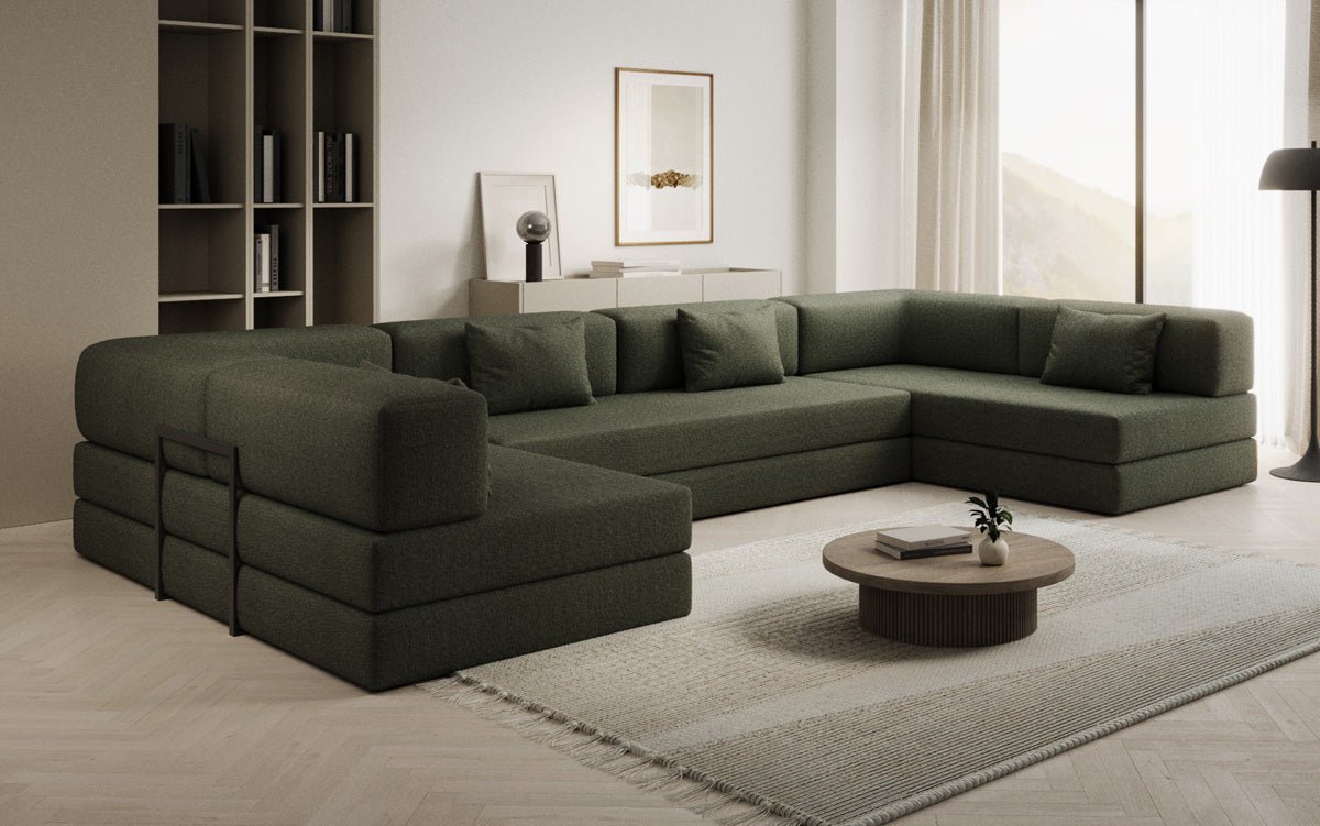 Designer Sofa Lazy U in Bouclé