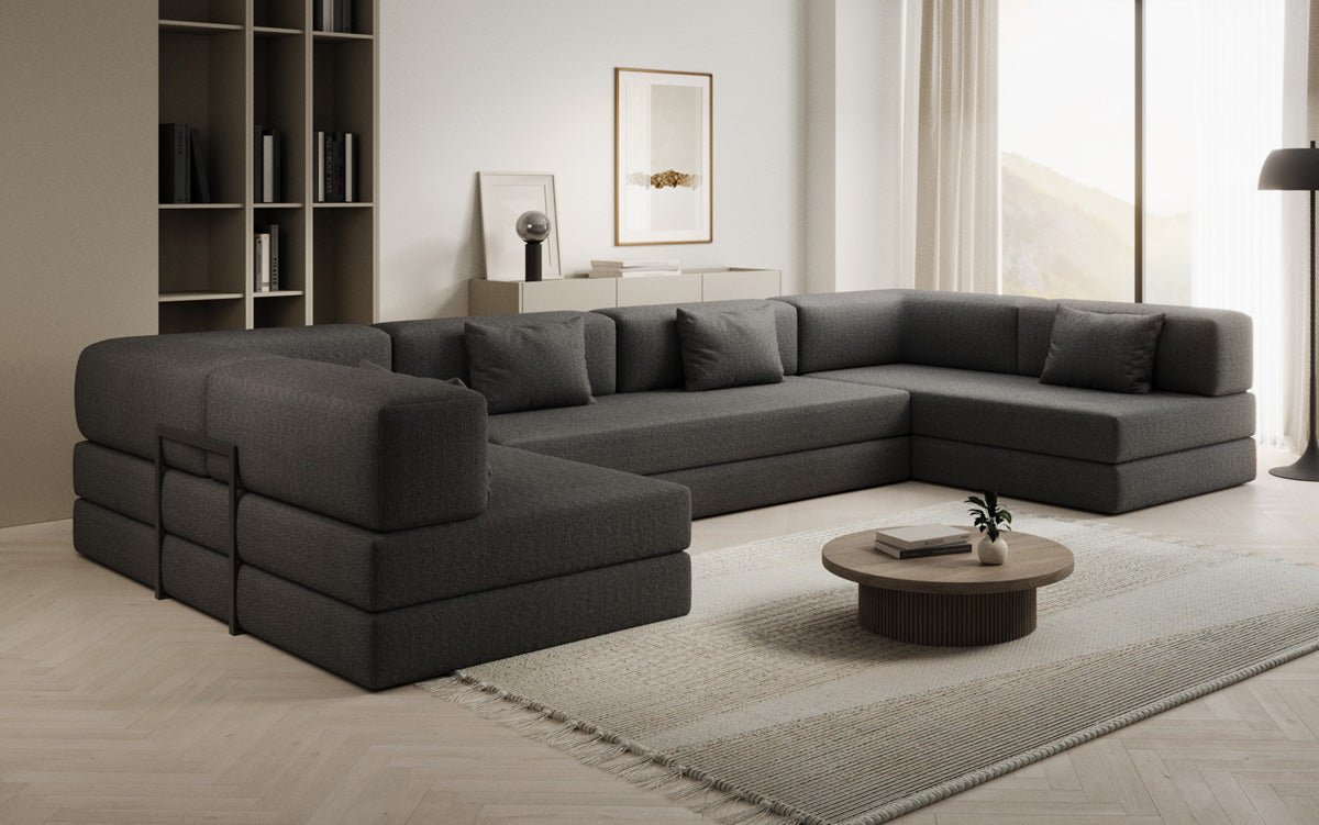 Designer Sofa Lazy U in Bouclé