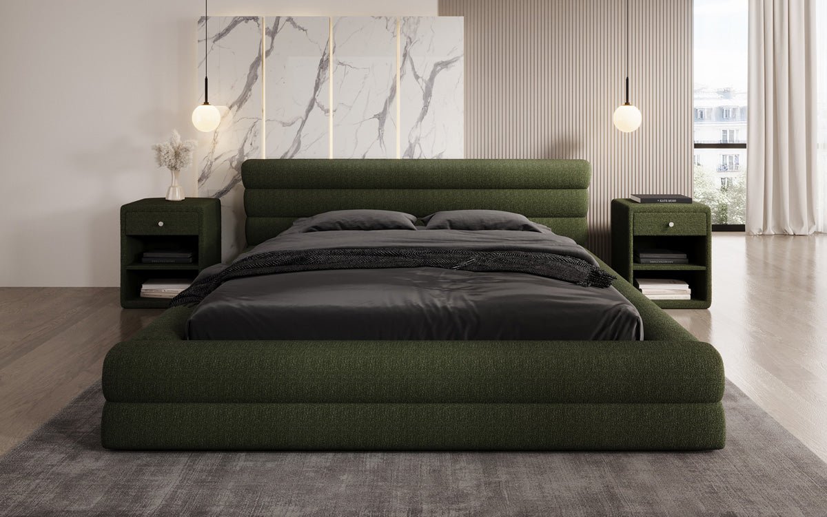 Designer Upholstered Bed Velana Bouclé with Storage