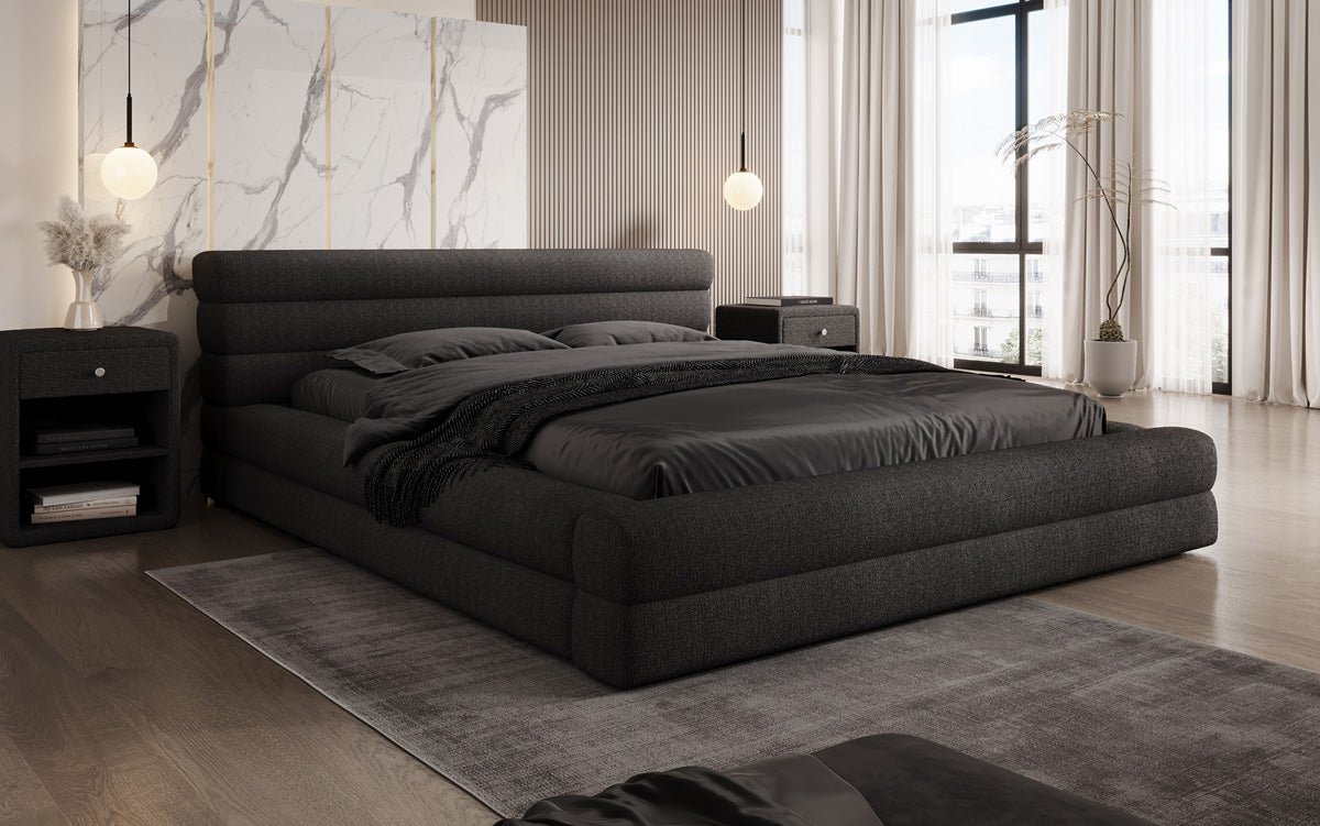 Designer Upholstered Bed Velana Bouclé with Storage