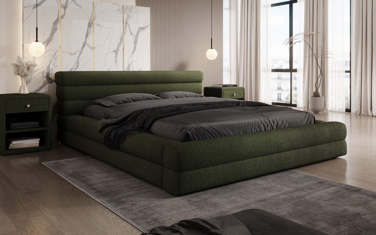 Designer Upholstered Bed Velana Bouclé with Storage