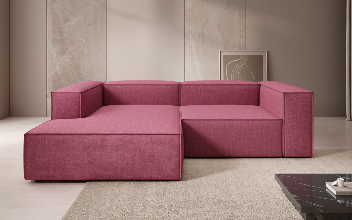 Designer Ecksofa Lesley Mini in Leinen-Optik