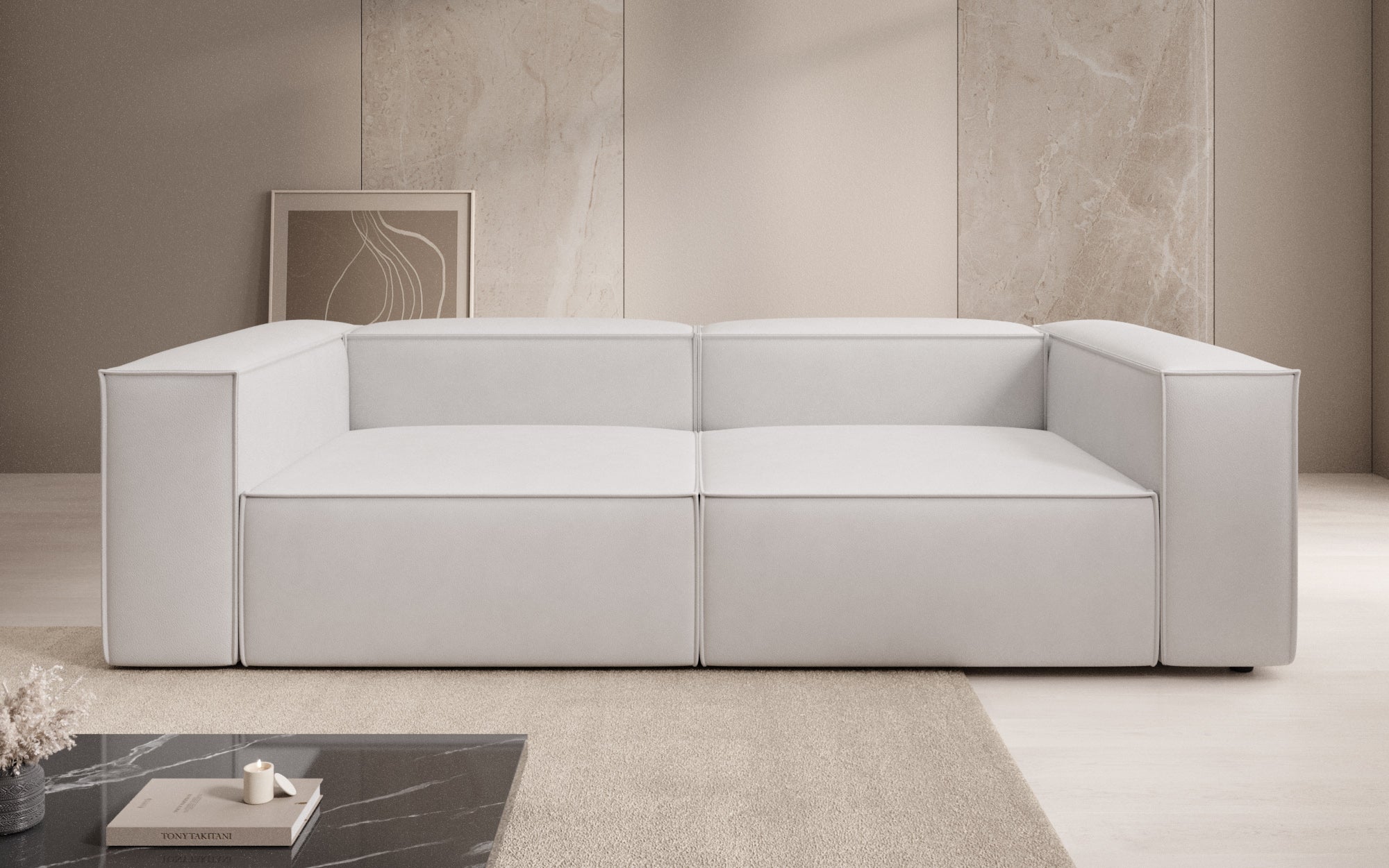 Designer Sofa Lesley 3 Sitzer in Echtleder