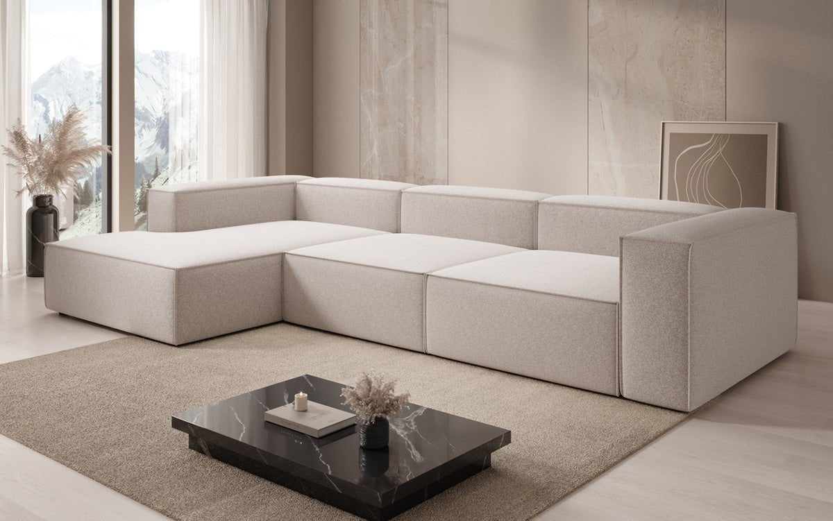 Designer Sofa Lesley L in Strukturstoff