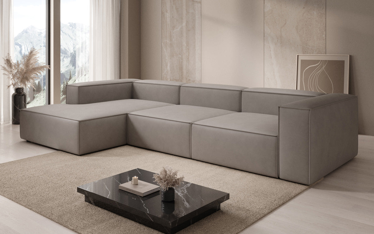 Designer Sofa Lesley L in Echtleder